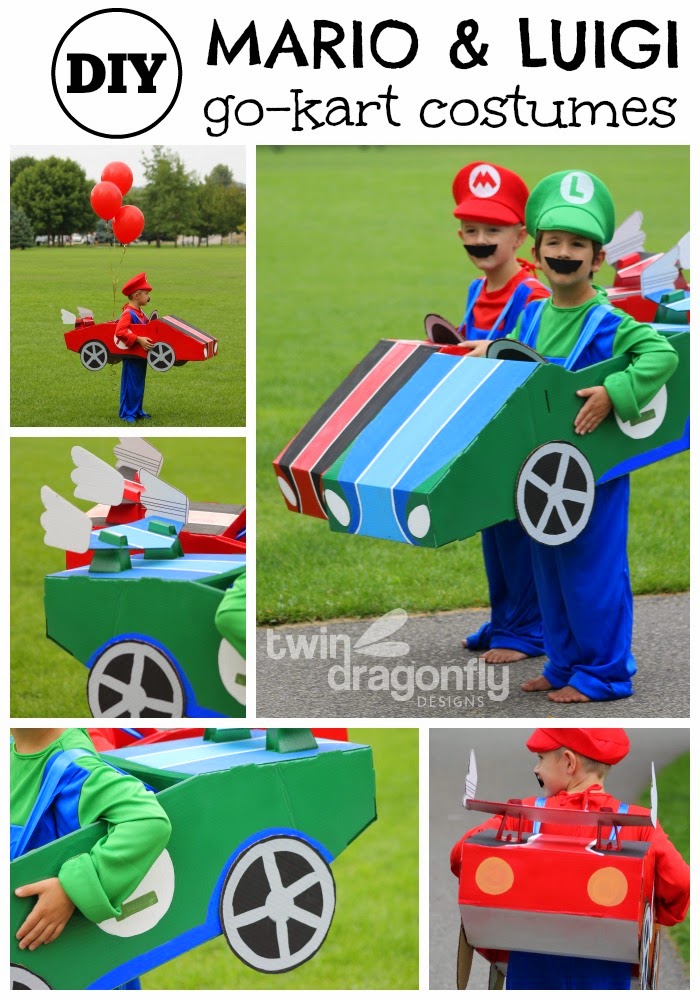 Mario és Luigi go kart kosztümök